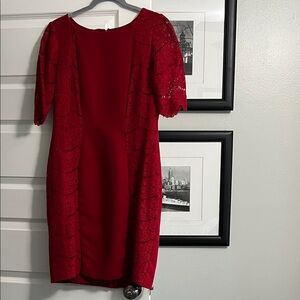 ANTONIO MELANI Elegant Red Lace Dress